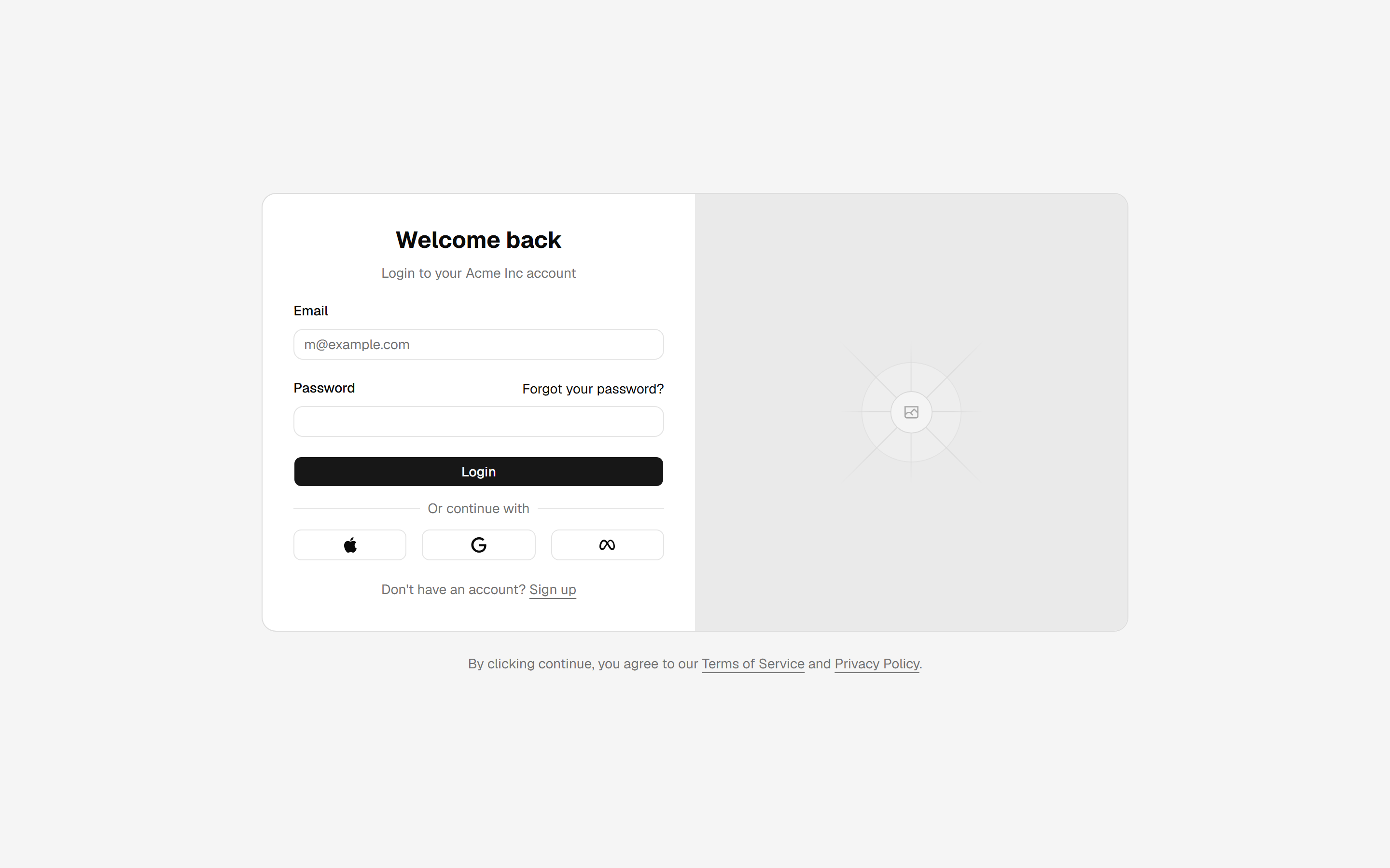 Login with form and image